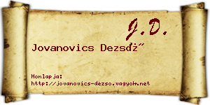 Jovanovics Dezső névjegykártya